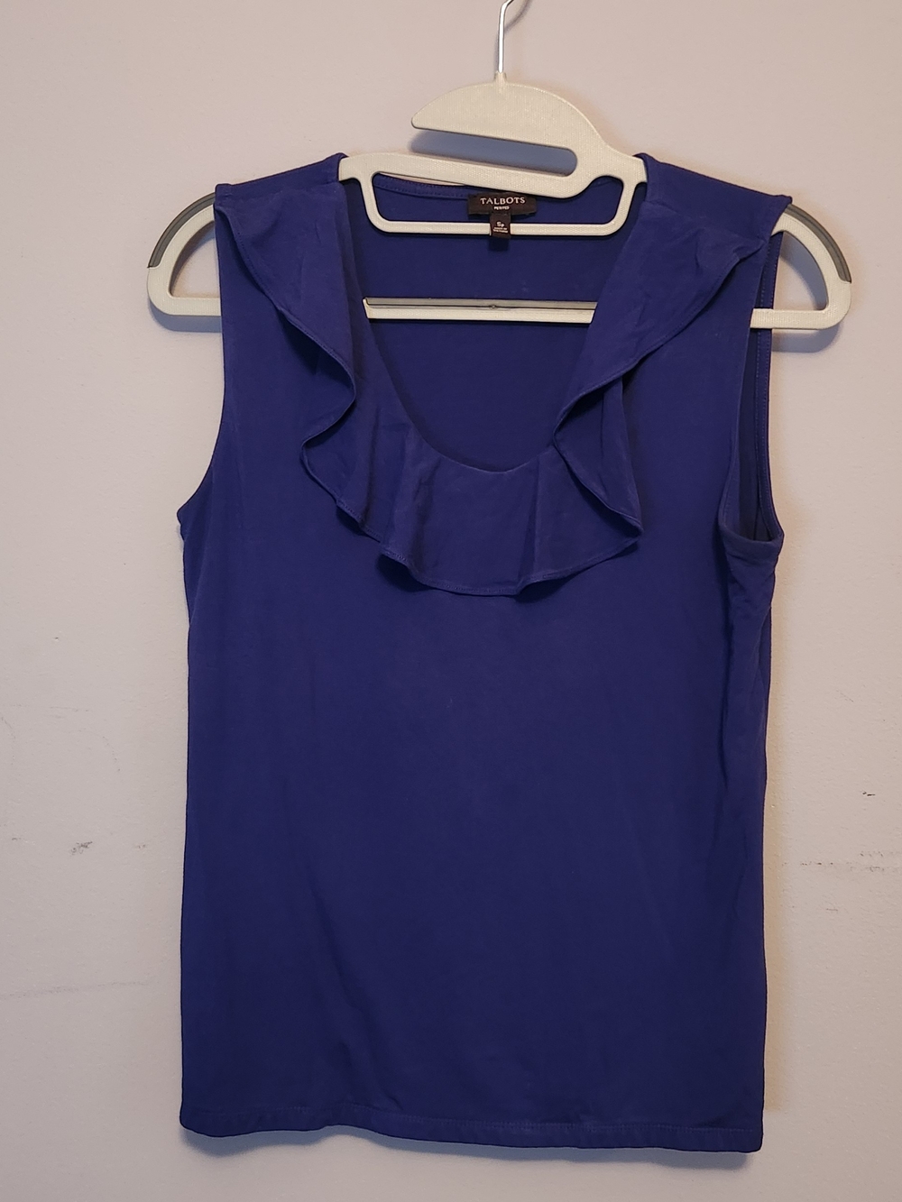 Talbots Sleeveless Ruffle Neck Camisole - Royal Blue